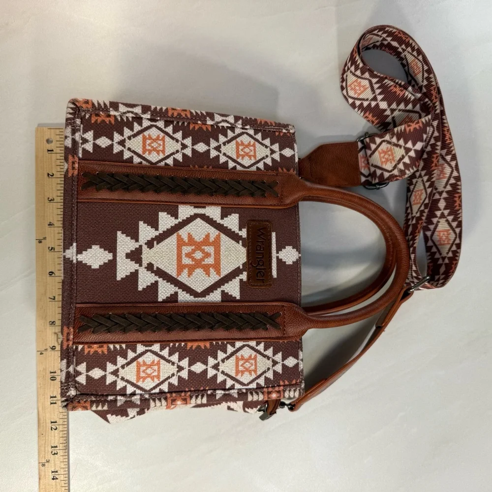 Wrangler Aztec Western Mini Tote Bag with Adjustable Strap - Picture 5 of 8